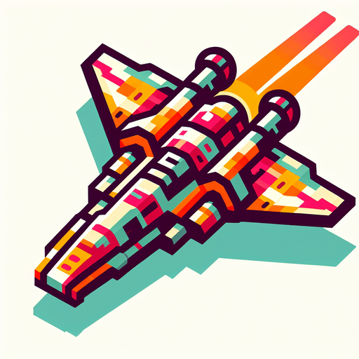 spaceship.
Single Game Texture. In-Game asset. 2d. Blank background. High contrast. No shadows.