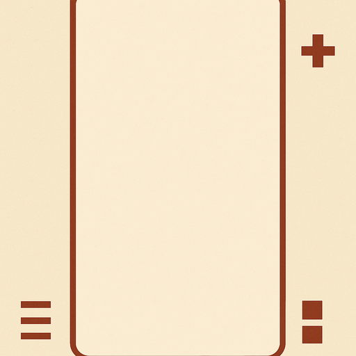 A vertical 9:16 canvas with a tall, centered rectangular frame that spans nearly the full height of the image. The rectangle should be slightly inset from the left and right edges, leaving narrow margins on both sides for potential decoration or UI elements. Add some of those decorations, but should be minimalistic an retro. No top or bottom space around the rectangle. The inner area of the rectangle represents the Tetris playfield and should be completely empty. No pieces, no textures—just a plain, well-defined rectangular play area with thin, unobtrusive borders..