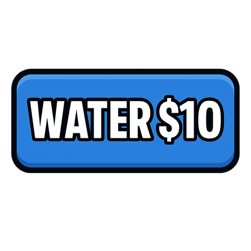 Make button blue and say water $10