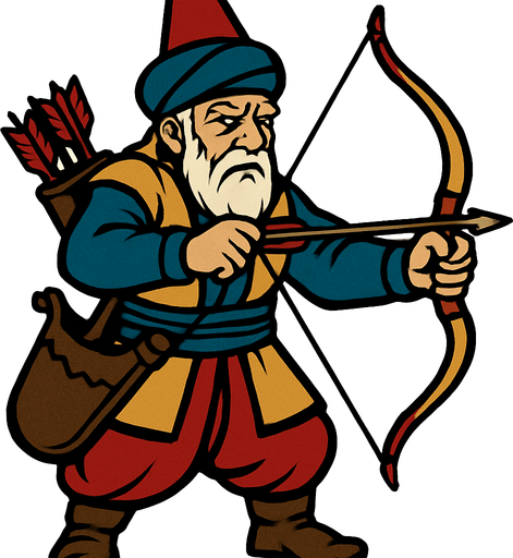 Senior archer from the Ottoman period.
In-Game asset.  2d.  High contrast.  No shadows