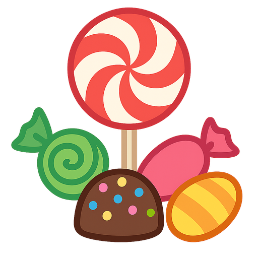 candy. No background. Transparent background. Blank background. No shadows. 2d. In-Game asset. flat