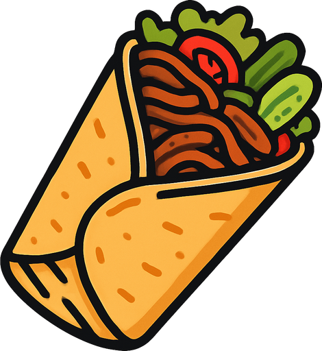 Döner Shavurma.
In-Game asset.  2d.  High contrast.  No shadows