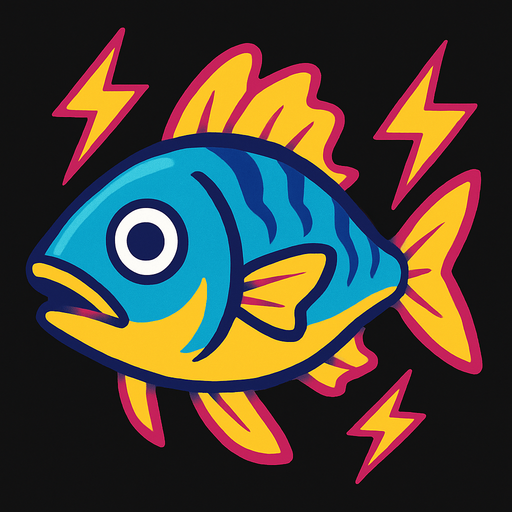 electric fish.
In-Game asset.  2d.  High contrast.  No shadows