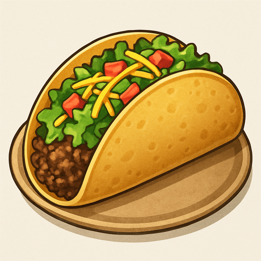 Tabakta Taco - Gerçekçi - Yazısız.
In-Game asset.  2d.  High contrast.  No shadows