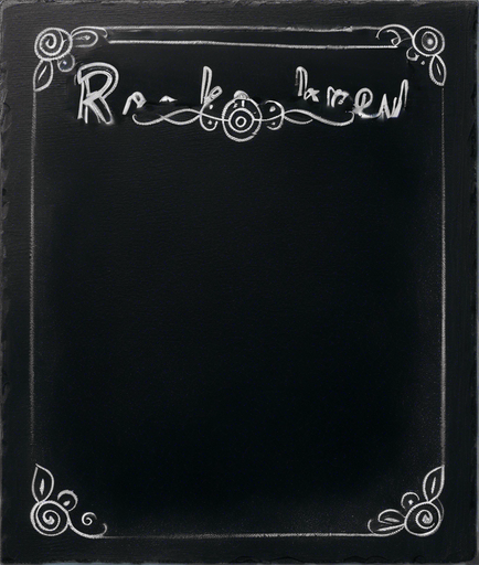 "ROOKIE BREW" properly handwritten in chalk