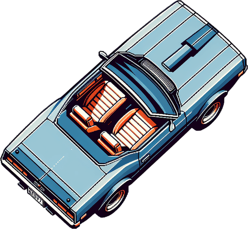 Top down car, gta2, just car
Single Game Texture. In-Game asset. 2d. Blank background. High contrast. No shadows.
