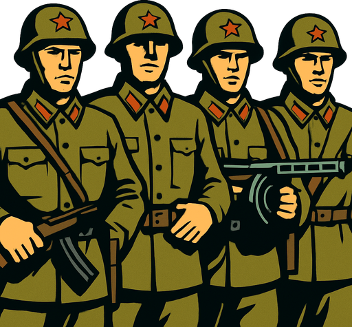 SOLDADOS SOVIETICOS.
In-Game asset.  2d.  High contrast.  No shadows