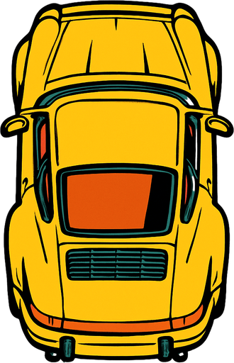 porshe seen from top.
In-Game asset.  2d.  High contrast.  No shadows