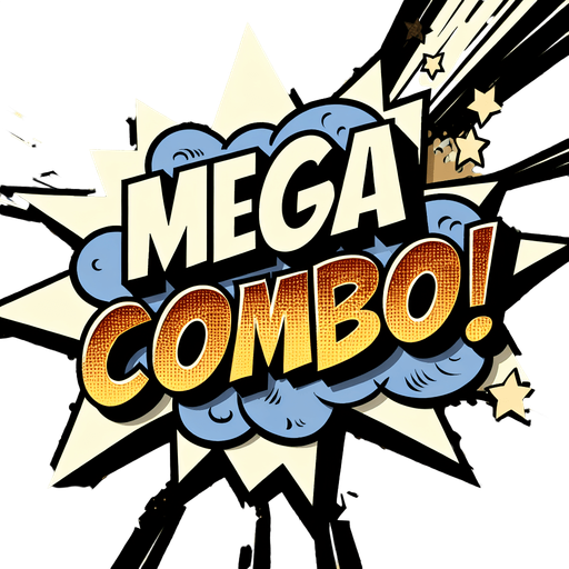 text popup "MEGA COMBO!"..
comics style