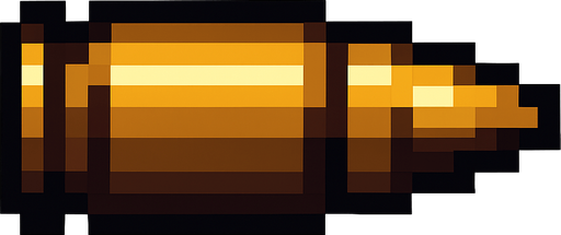 Minigun bullet pixel.
In-Game asset.  2d.  High contrast.  No shadows