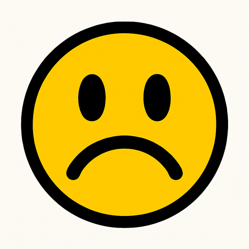 sad emoji.
In-Game asset.  2d.  High contrast.  No shadows