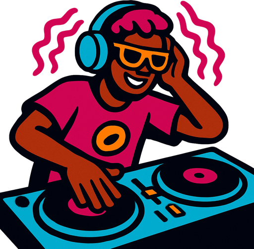 DJ ritmico.
In-Game asset.  2d.  High contrast.  No shadows