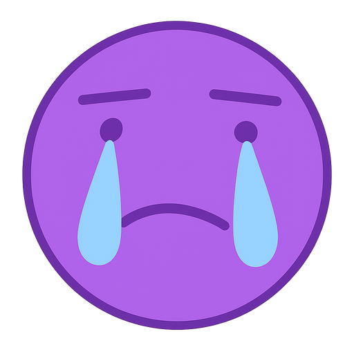 crying purple ball. No background. Transparent background. Blank background. No shadows. 2d. In-Game asset. flat