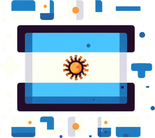argentina flag. simple. flat.
Single Game Texture. In-Game asset. 2d. Blank background. High contrast. No shadows.