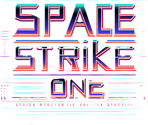 Simple "SPACE STRIKE ONE" text..
Electronic style. no background