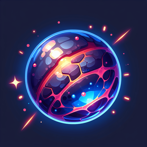 Circular ball projectile from a video game. No background.