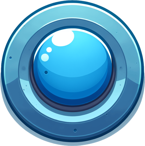 summoning round blue button.
Single Game Texture. In-Game asset. 2d. Blank background. High contrast. No shadows.