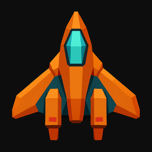 give me a low polly spaceship..
In-Game asset.  2d.  High contrast.  No shadows