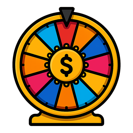 Wheel of fortune.
In-Game asset.  2d.  High contrast.  No shadows