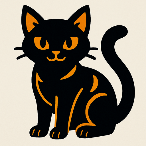 Cat.
In-Game asset.  2d.  High contrast.  No shadows