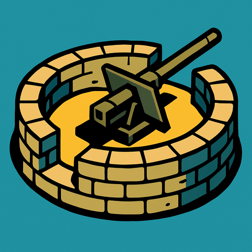 dairesel mevzi..
In-Game asset.  2d.  High contrast.  No shadows