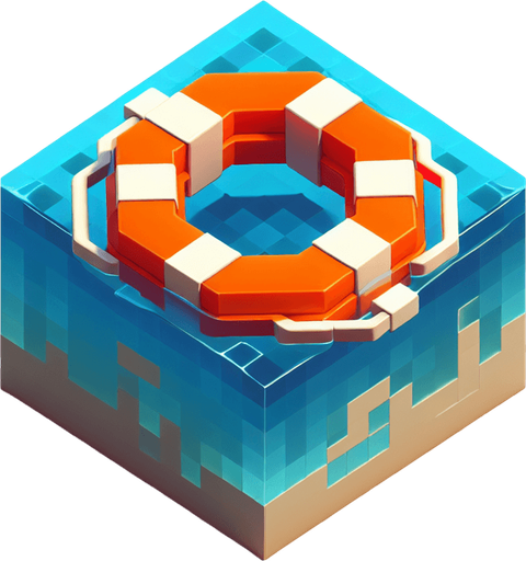 orange life rings asset that revive from water.
Single Game Texture.  In-Game asset.  2d.  Blank background.  High contrast.  No shadows