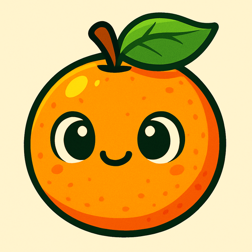 Naranja cute.
In-Game asset.  2d.  High contrast.  No shadows