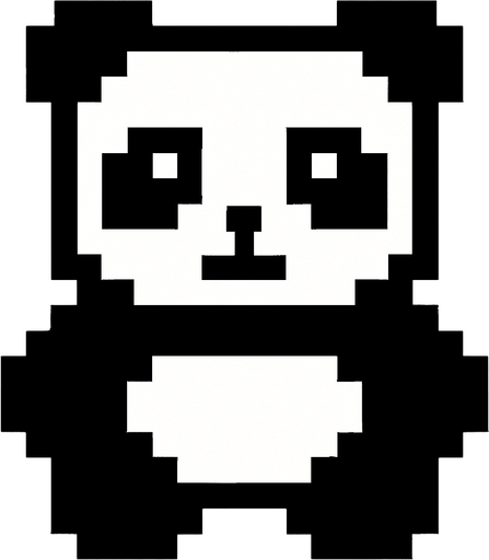Panda 8bit.
In-Game asset.  2d.  High contrast.  No shadows