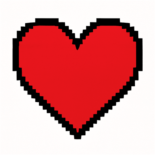 kalbi kırmızı yap.
In-Game asset.  2d.  High contrast.  No shadows. bu kalbi  kırmızı yap