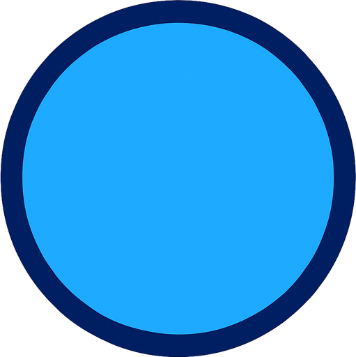 crea la imagen de un circulo azul simple y contorno azul fuerte.
In-Game asset.  2d.  High contrast.  No shadows