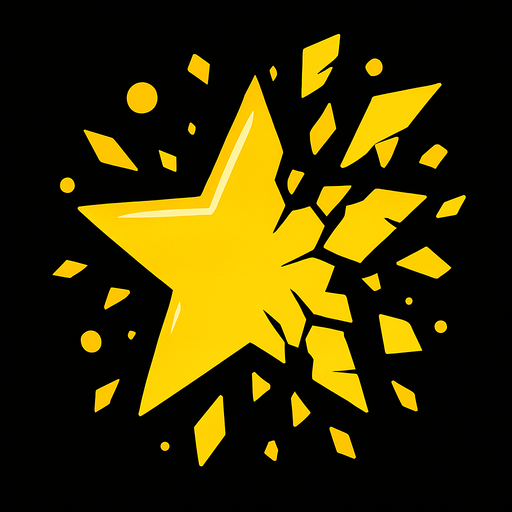 star breaking particles yellow.
In-Game asset.  2d.  High contrast.  No shadows