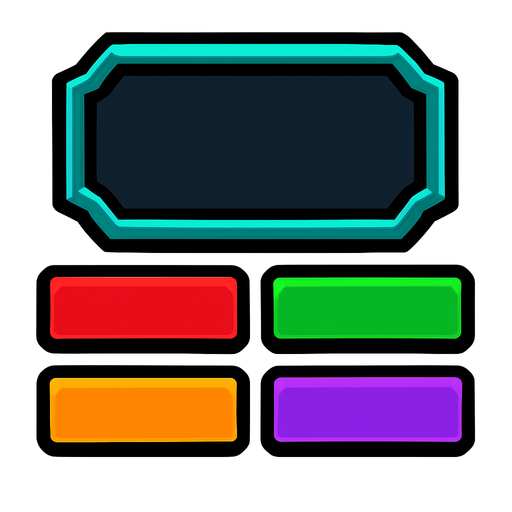 Öyle bir şey istiyorumki oyunlardaki gibi böyle oraya tıklarsın temalar açılır ya temaları andıran birşey.
In-Game asset.  2d.  High contrast.  No shadows