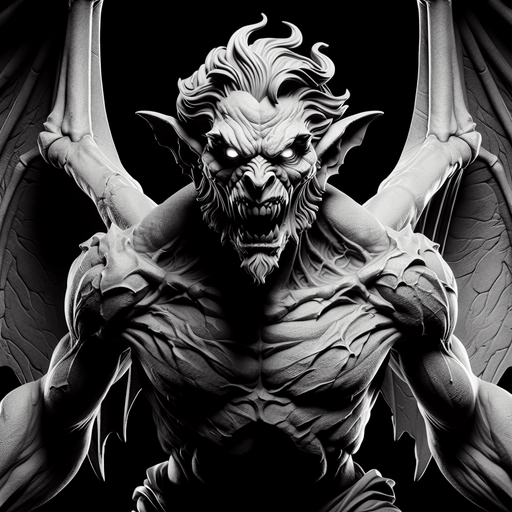 2d evil  winged gargoiyle monster anger taunt
Single Game mTexture.  In-Game asset.  2d.  Blank background.  High contrast.  No shadows