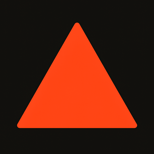 triangle #ff5500, simple, clean.
In-Game asset.  2d.  High contrast.  No shadows