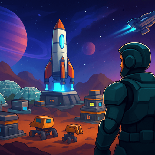Fullscreen modern App Store landscape banner, 16:9, high definition, for a game titled "Galactic Colony Command" and with the description "Kendi uzay kolonini kur, kaynakları topla, otomasyon sistemleri geliştir ve diğer kolonilerle stratejik savaşlara girerek galaksinin hakimi ol!". No text on banner!
