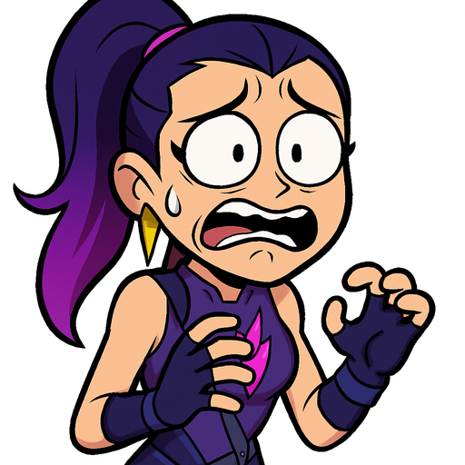 Valorant reyna cartoon. Shes scared. Cartoon PNG transparent