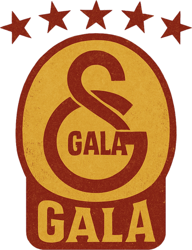 Galatasaray logosuna benzer bir logo oluştur "Gala" yazsın . Üstünde de 5 yıldız olsun . retro temada olsun ..
In-Game asset.  2d.  High contrast.  No shadows