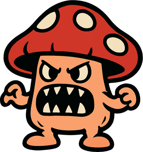 KÜÇÜK AYAKLARI OLAN MANTAR CANAVARI.
In-Game asset.  2d.  High contrast.  No shadows