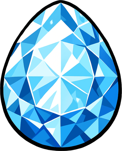 A Diamond egg.
In-Game asset.  2d.  High contrast.  No shadows