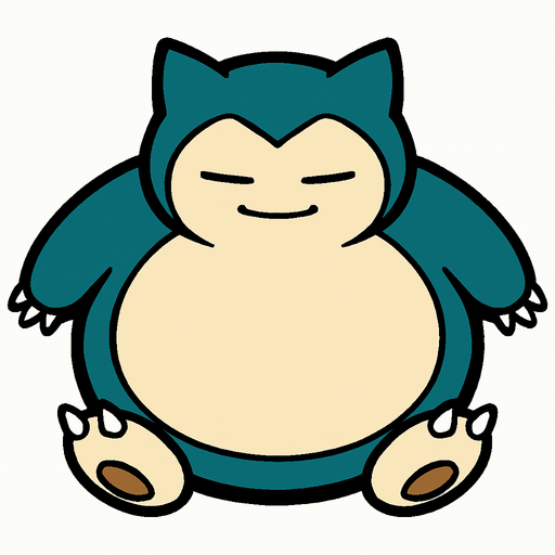Snorlax, visto desde arriba.
In-Game asset.  2d.  High contrast.  No shadows