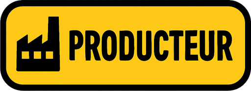 PRODUCTEUR BUTTON.
In-Game asset.  2d.  High contrast.  No shadows