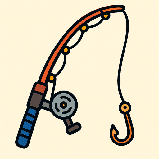 Caña de pezcar.
In-Game asset.  2d.  High contrast.  No shadows