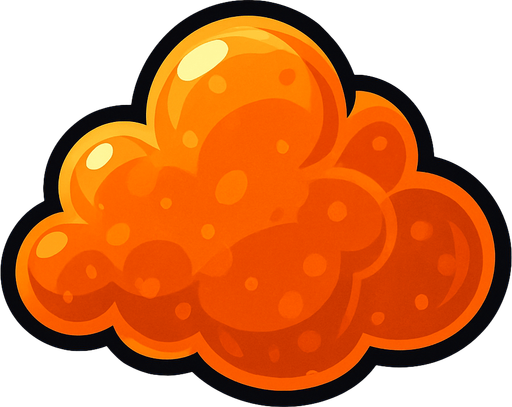 orange transparent cloud.
In-Game asset.  2d.  High contrast.  No shadows