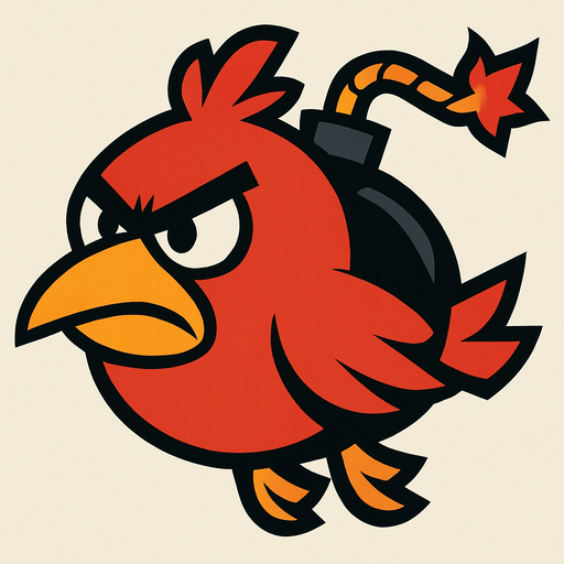 2d bird bomber.
In-Game asset.  2d.  High contrast.  No shadows