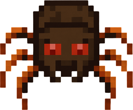 Spider pixel.
In-Game asset.  2d.  High contrast.  No shadows