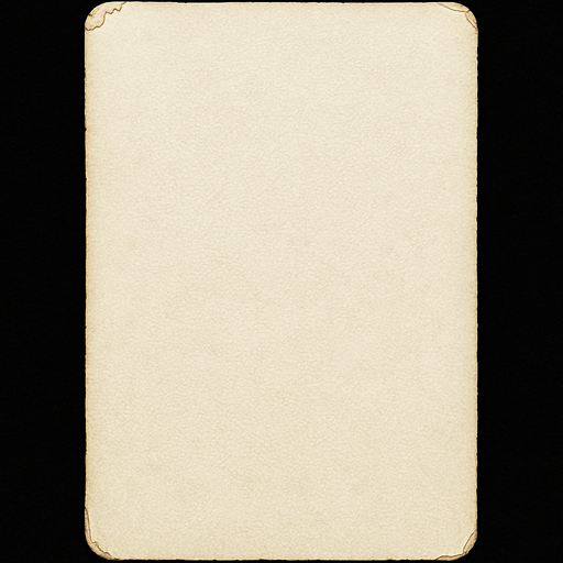 A completely blank playing card with textured surface. Slightly used edges with a couple nicks out of it. Black background. 
In-Game asset.  2d.  High contrast.  No shadows