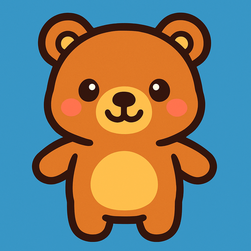 cute bear.
In-Game asset.  2d.  High contrast.  No shadows