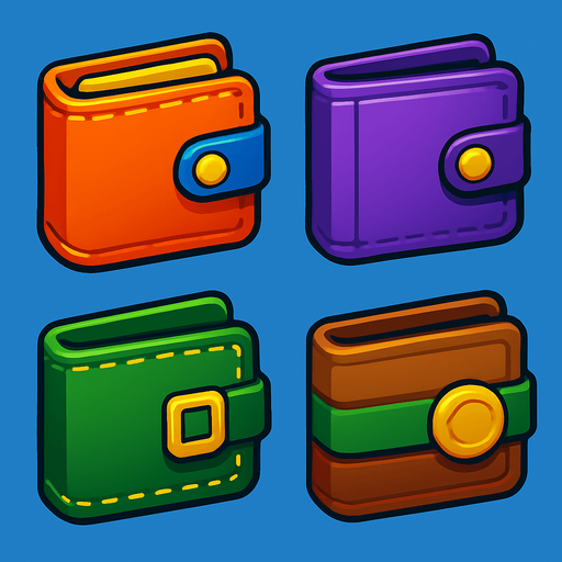 Pack of different wallets.
In-Game asset.  High contrast.  No shadows. 3D