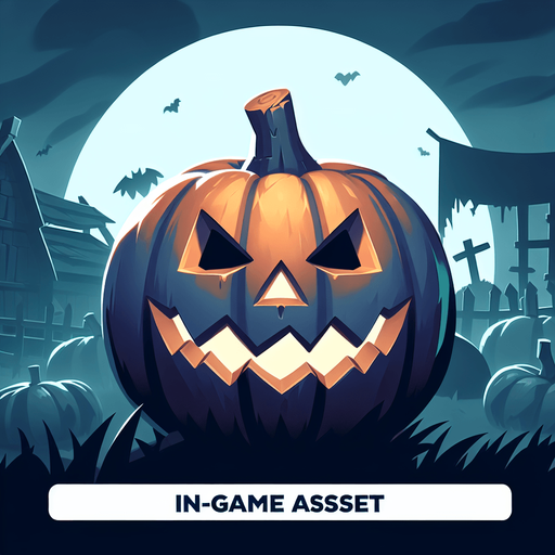 Halloween pumpkin.
Single Game Texture. In-Game asset. 2d. Blank background. High contrast. No shadows.
