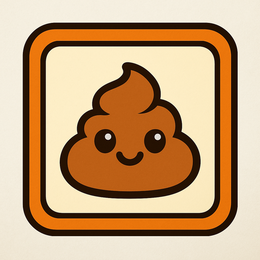 Create an image for a memory game's card's front with an icon of a cute poop.
In-Game asset.  2d.  High contrast.  No shadows